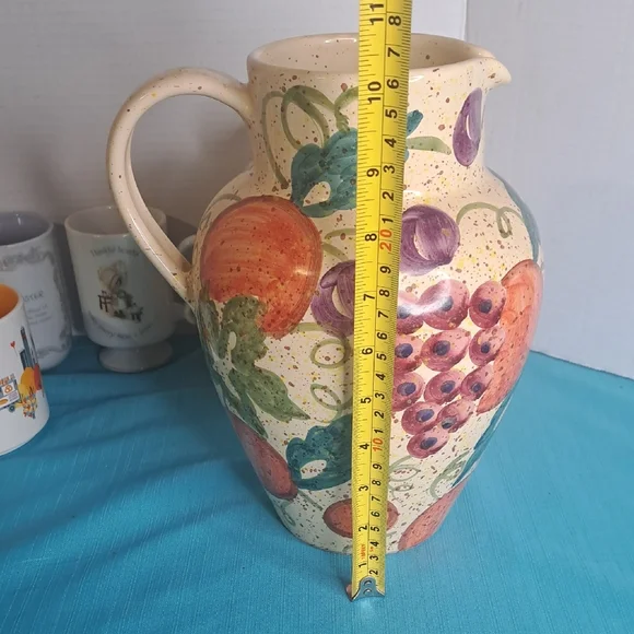 Colorful Ceramic Fruit Pitcher - Picture 2 of 7